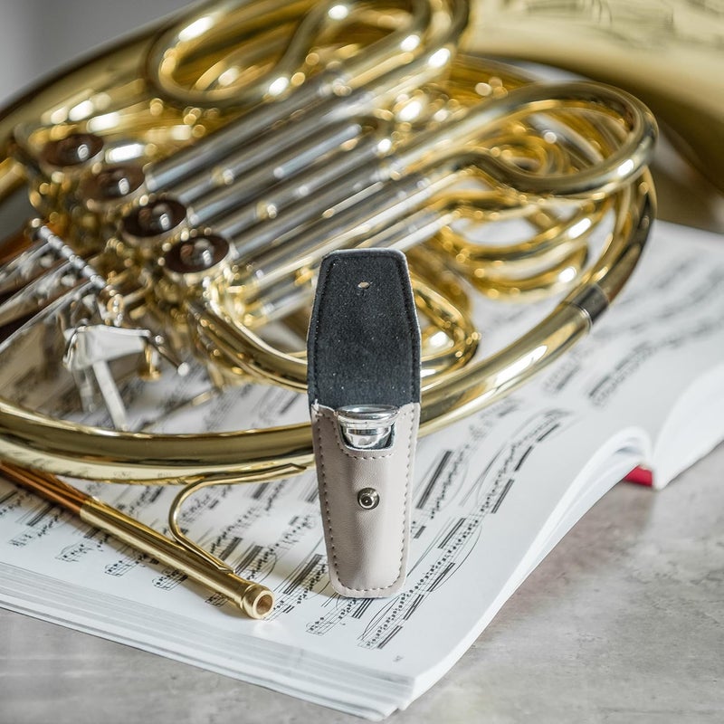 Artone French Horn MOUTHPIECE POUCH Double. Vegan leather carrying bag for Mouthpiece Protection. Mouthpiece Single holder. French horn accessories. French horn player gift (Beige, Mouthpiece pouch Single) - Image 4